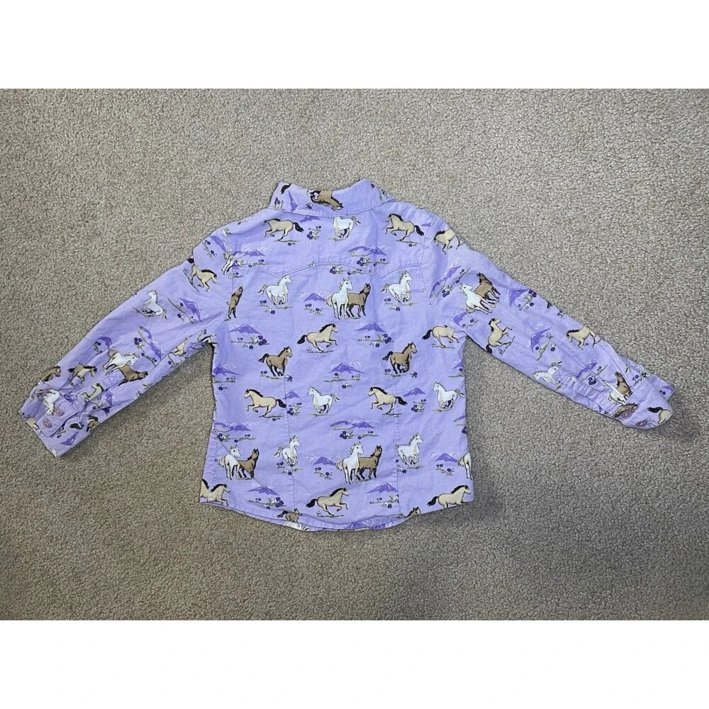 Gymboree Girls Size 4 Purple Corduroy Horse Western Shirt 2009